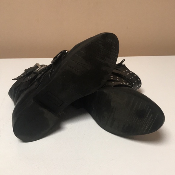 Strappy Studded Black Boots - Picture 5 of 7